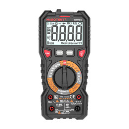 Multímetro digital Habotest HT118C con linterna, verdadero valor eficaz, NCV, prueba de batería