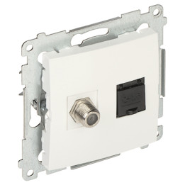 KONTAKT Simon DASFRJ45.01/11-SIMON54 RJ45 Outlet Type F + RJ45 White