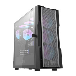 darkFlash DK431 Mesh Big Tower Computergehäuse Schwarz + 4 ARGB-Lüfter