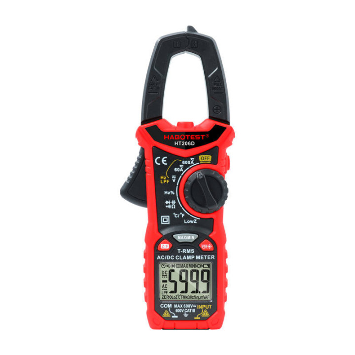 Habotest HT206D Pinza amperimétrica digital RMS verdadero, NCV, LPF