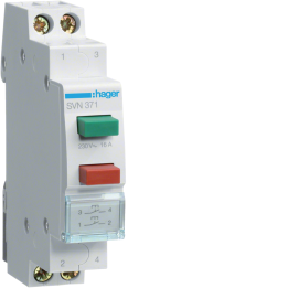 Hager SVN371 Impulse 2NO Double Pushbutton 230V AC