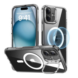 Estuche ESR Classic Hybrid (HaloLock) con soporte para iPhone 16 Plus (Transparente)
