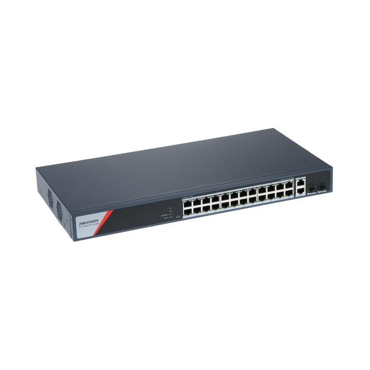 Hikvision DS-3E1528HP-SI-24P2T2F Switch PoE+ géré Gigabit 28 ports avec 24 ports PoE+ et 2 liaisons montantes SFP