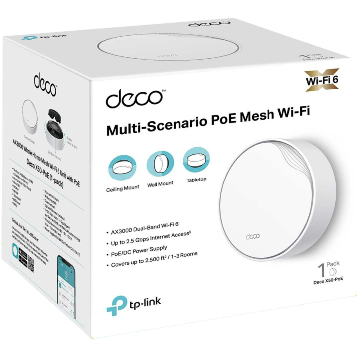 TP-LINK DECO X50-POE Home Wi-Fi Mesh System (1-pack)