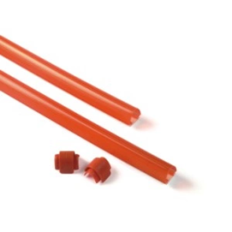 Red protective rubber strip 9x1m set with protective caps for arms XBA14, XBA15, XBA19