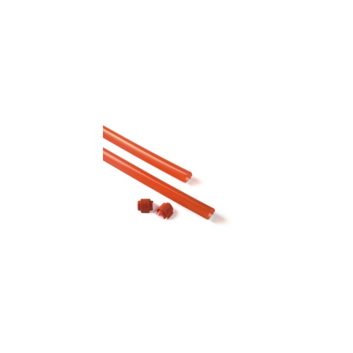 Red protective rubber strip 9x1m set with protective caps for arms XBA14, XBA15, XBA19
