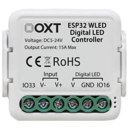 OXT Mini Module WLED Controller RGBIC/RGBWIC/MONOIC 15A 5–24V ESP32 Microphone WLED