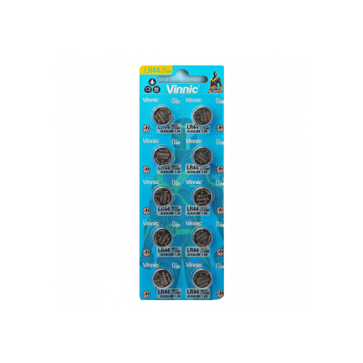 Vinnic L1154F AG13 LR44 A76 V13GA 1,5 В 140 мАч Щелочные батарейки 10 шт.