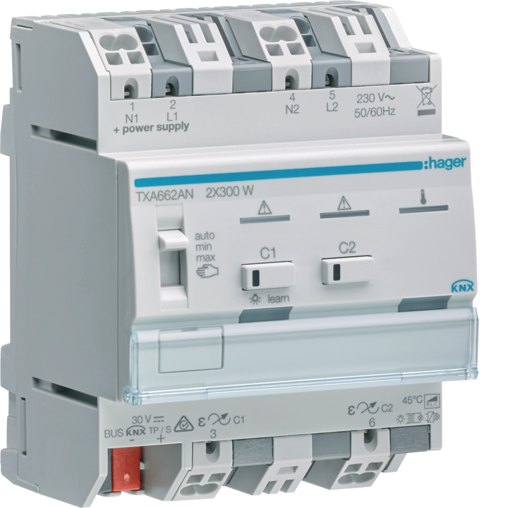 Hager TXA662AN Smart Dimmer 2 Channels 300W