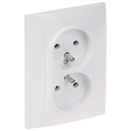 Elektro-Plast SANTRA/4135-00/EPN Двойная настенная розетка 16A 230V Schuko Type F белая