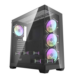 Caja de computadora darkFlash DS900 Mid Tower negra + 7 ventiladores ARGB