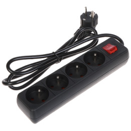 PR-1.5M-4G-SW/B Power Strip 4 Outlets 1.5m Cable White