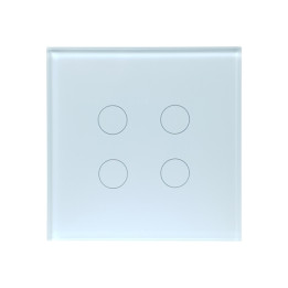 SmartWise T4 EU 4C UNI (R3), white, 4-gang, WiFi+RF smart light switch (works with single-live-wire, and with live+neutral wirin
