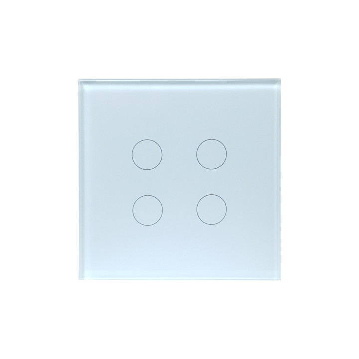 SmartWise T4 EU 4C UNI (R3), белый, 4-клавишный, интеллектуальный выключатель света WiFi+RF (работает с одним проводом под напря