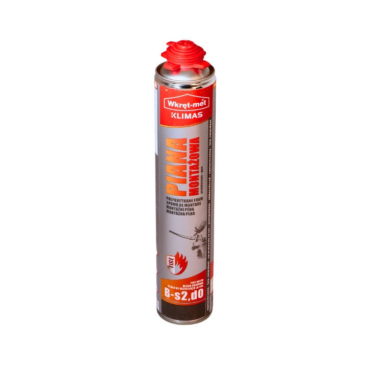 POLYURETHANE FOAM PMPF-750 FIRE RETARDANT FIRE-FOAM CAN 750 ml WKRĘT-MET KLIMAS