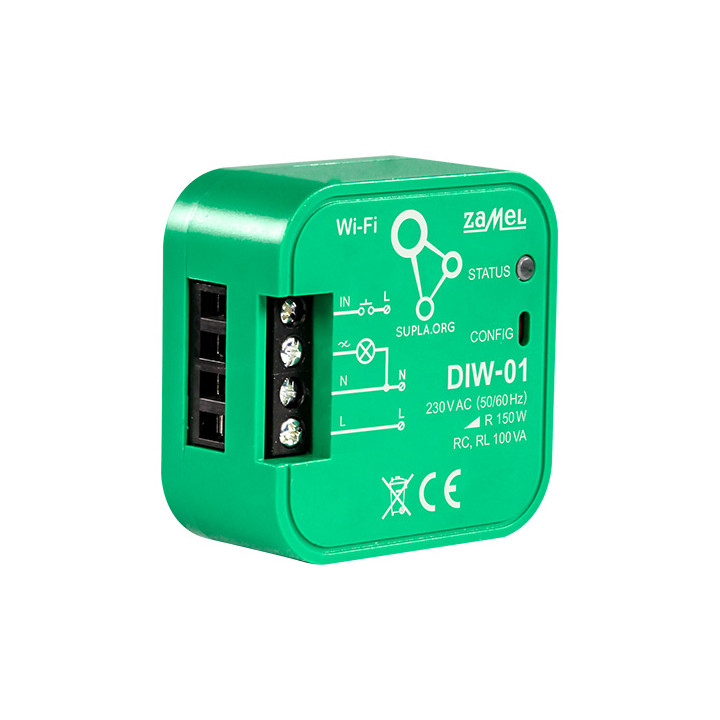 РЕГУЛЯТОР УМНОГО ОСВЕЩЕНИЯ DIW-01 Wi-Fi, 230 В переменного тока ZAMEL