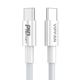 Кабель USB-C на USB-C VFAN P02, 1 м (белый)