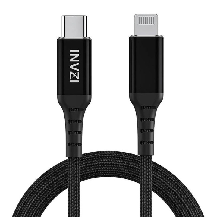 INVZI Кабель USB-C — Lightning, MFi, 2 м (черный)