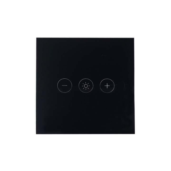 SmartWise Dimmer, eWeLink-App-kompatibel, Wi-Fi-Touch-Dimmerschalter (mit schwarzer Glasfrontplatte)