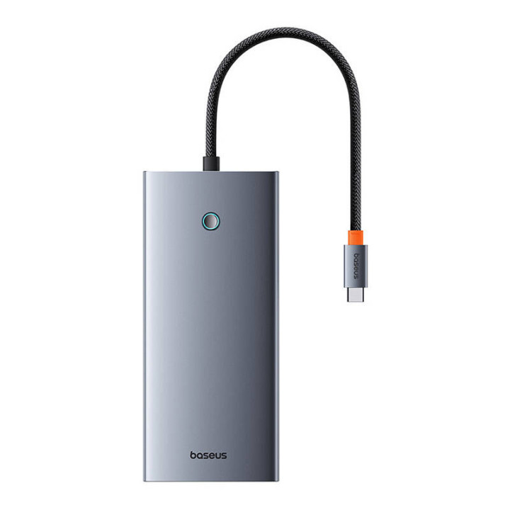 Концентратор 13 в 1 Baseus PortalJoy USB-C — HDMI+DP+VGA+C+USB+PD+RJ45+SD/TF+3,5 мм (серый)