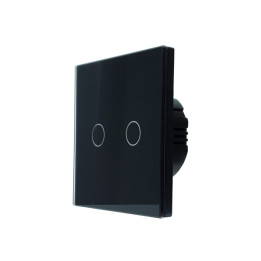 SmartWise T62 UNI Wi-Fi + eWeLink-Remote, 2-клавишный интеллектуальный настенный выключатель, универсальная проводка, черная сен