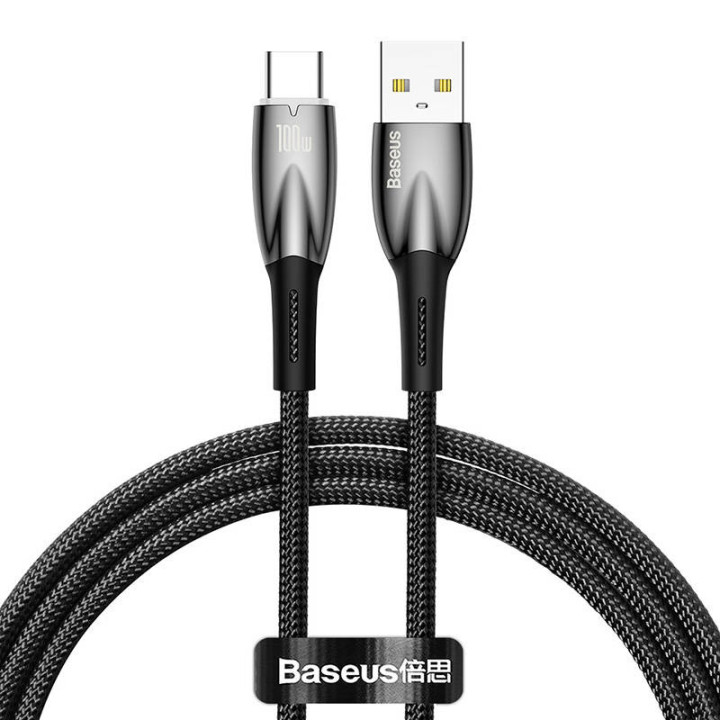 USB-кабель для серии USB-C Baseus Glimmer, 100 Вт, 1 м (черный)