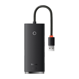 Концентратор серии Baseus Lite, 4 в 1 USB на 4 порта USB 3.0, 25 см (черный)