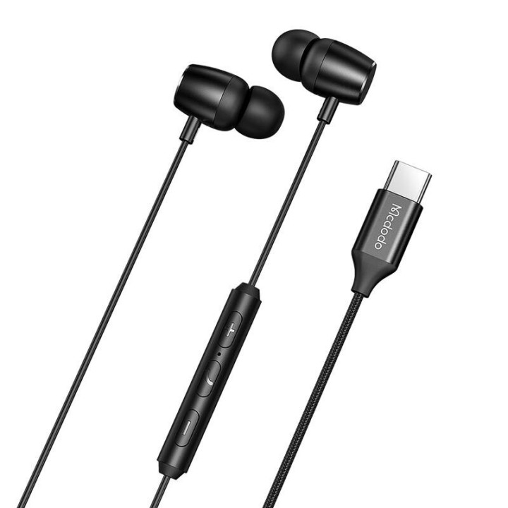 Mcdodo HP-1050 проводные наушники-вкладыши, USB-C (черные)