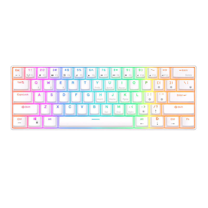 Royal Kludge RK61 RGB mechanische Tastatur, brauner Schalter (weiß) (QWERTY)