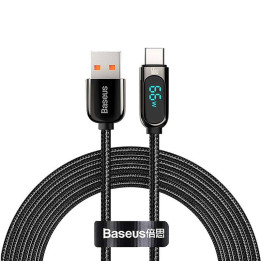 Кабель дисплея Baseus USB — Type-C, 66 Вт, 1 м (черный)