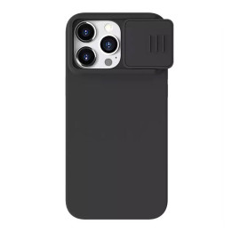 Чехол Nillkin CamShield Silky Silicone для iPhone 15 Pro (классический черный))