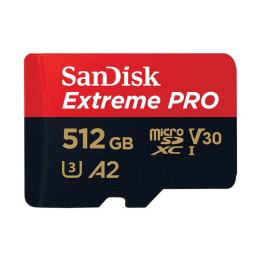Карта памяти SANDISK EXTREME PRO microSDXC 512 ГБ 200/140 МБ/с UHS-I U3 (SDSQXCD-512G-GN6MA)