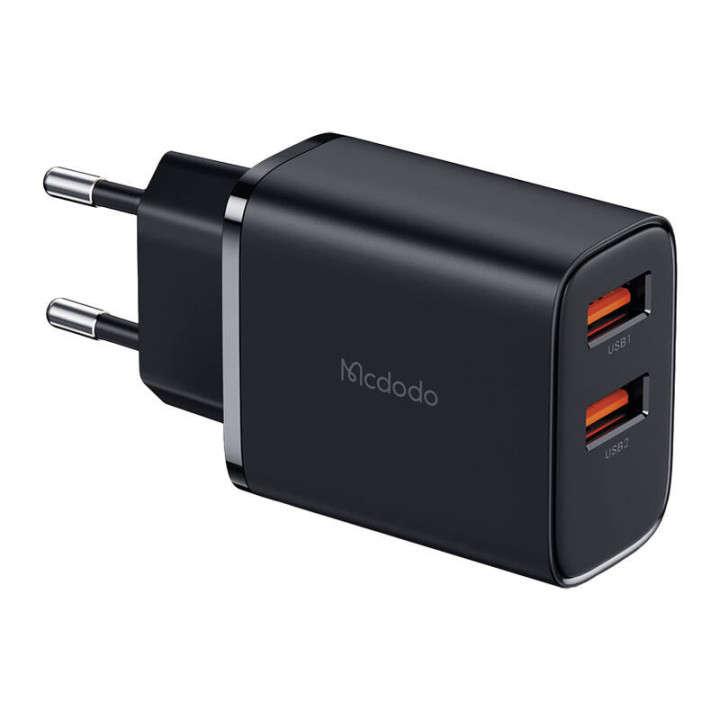 Сетевое зарядное устройство Mcdodo CH-5070 USB-A*2, 12 Вт (черное)