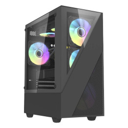 Компьютерный корпус Aigo E330M + 4 вентилятора argb (черный)