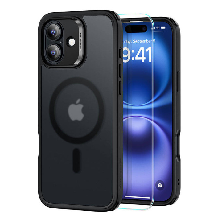 Гибридный чехол ESR (HaloLock) для iPhone 16 с комплектом защиты экрана (черный)