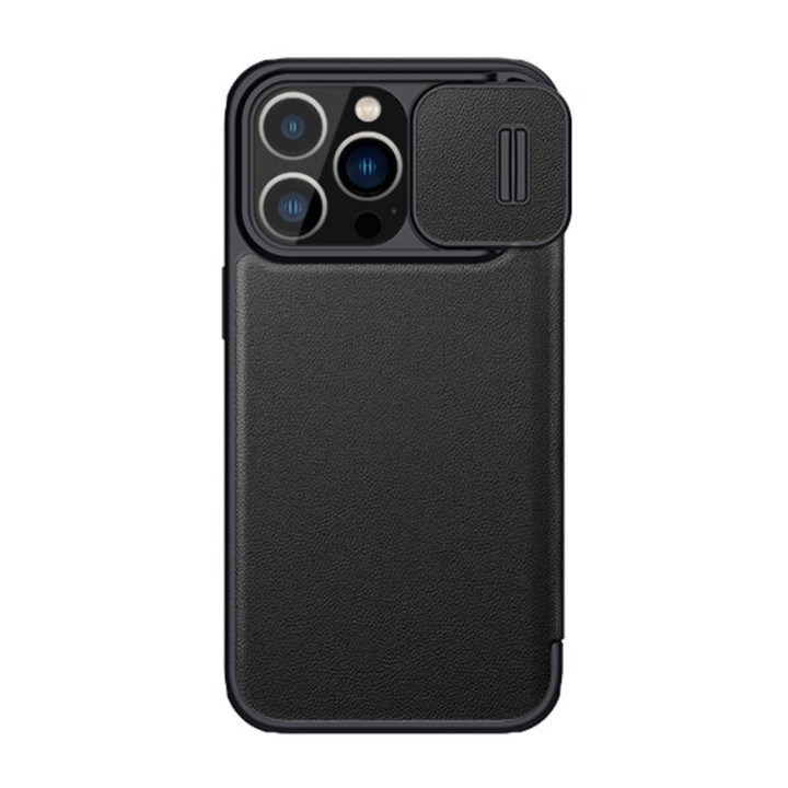 Funda Nillkin Qin Pro de cuero para iPhone 14 Pro (negro)