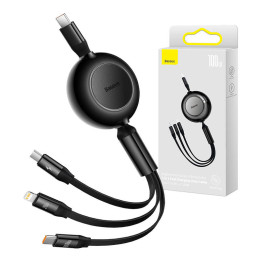 Baseus Bright Mirror 4, cable USB-C 3 en 1 para micro USB/USB-C/Lightning 100W/3.5A 1.1m (Negro)