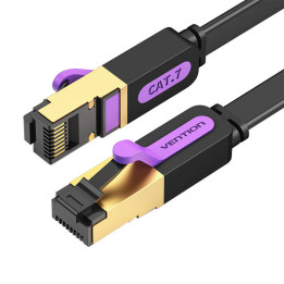 Плоский сетевой кабель UTP CAT7 Vention ICABH RJ45 Ethernet 10 Гбит/с 2 м Черный