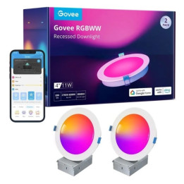 Govee B601B Smart LED Recessed Lights 2-Pack | Oprawa sufitowa LED | 4 cale, RGBWW, Wi-Fi, Bluetooth