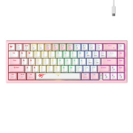 Havit KB874L RGB (rosa y blanco) teclado mecánico para juegos (QWERTY)