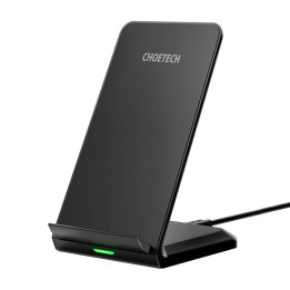 Cargador inalámbrico inductivo Choetech de 10 W con soporte (negro)