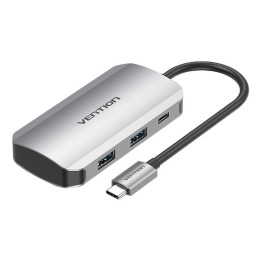 Док-станция USB-C для 4 портов USB3.0, PD 0,15 м Vention TNBHB (серый)