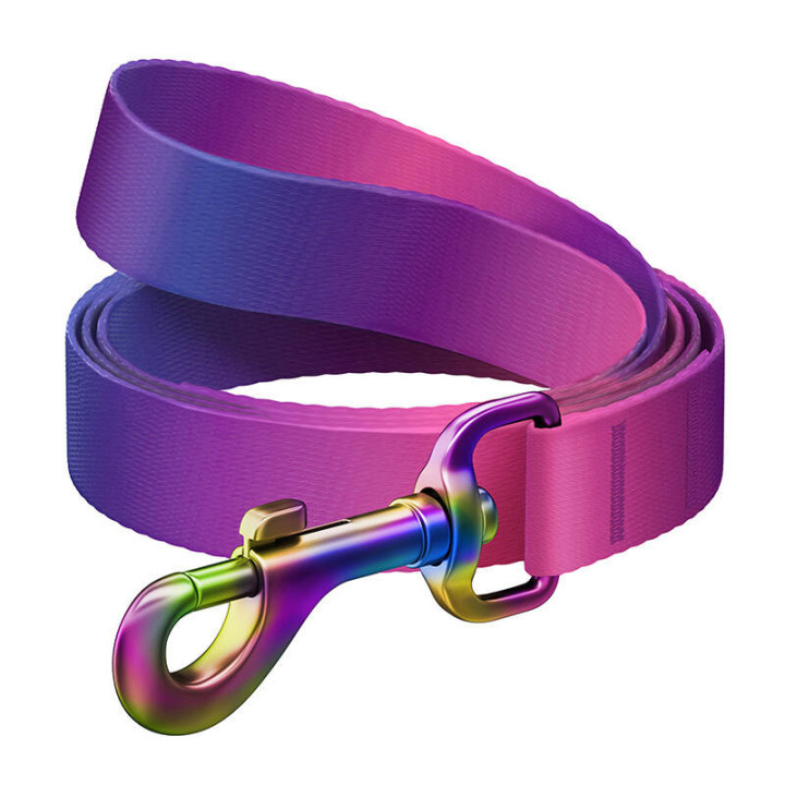 Поводок для собаки WAUDOG из нейлона с градиентом, длина 122см, фиолетовый