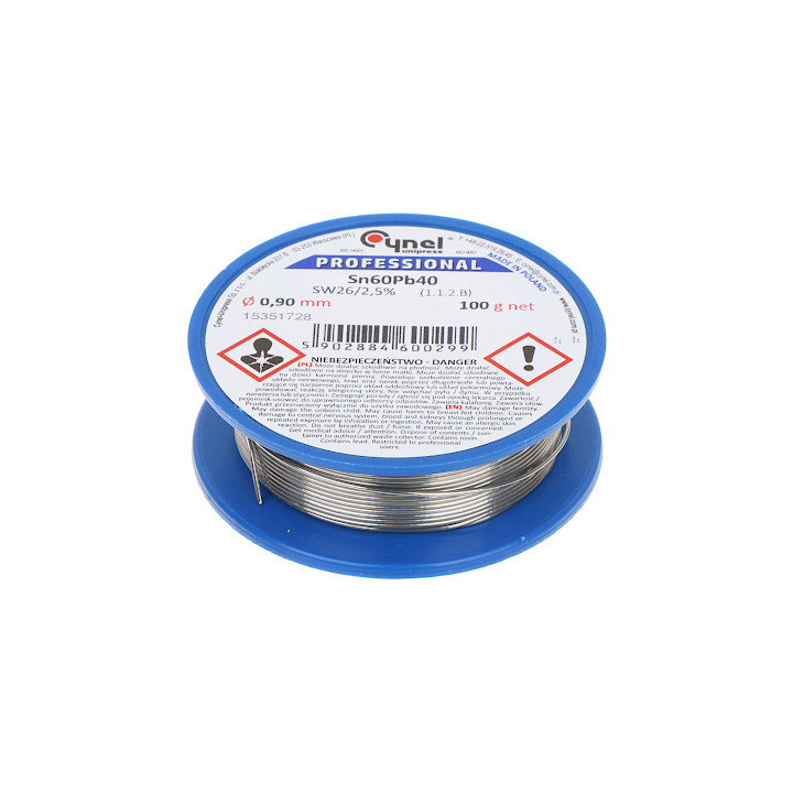 Solder Wire Pre-0.90/100 Unipress Cynel