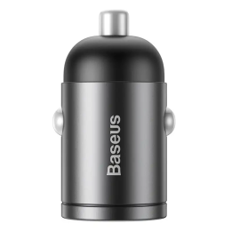 Mini cargador de coche Baseus Tiny Star USB-C, QC 4.0+, PD, 30 W (gris)