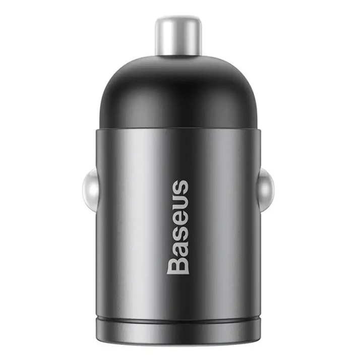Mini cargador de coche Baseus Tiny Star USB-C, QC 4.0+, PD, 30 W (gris)