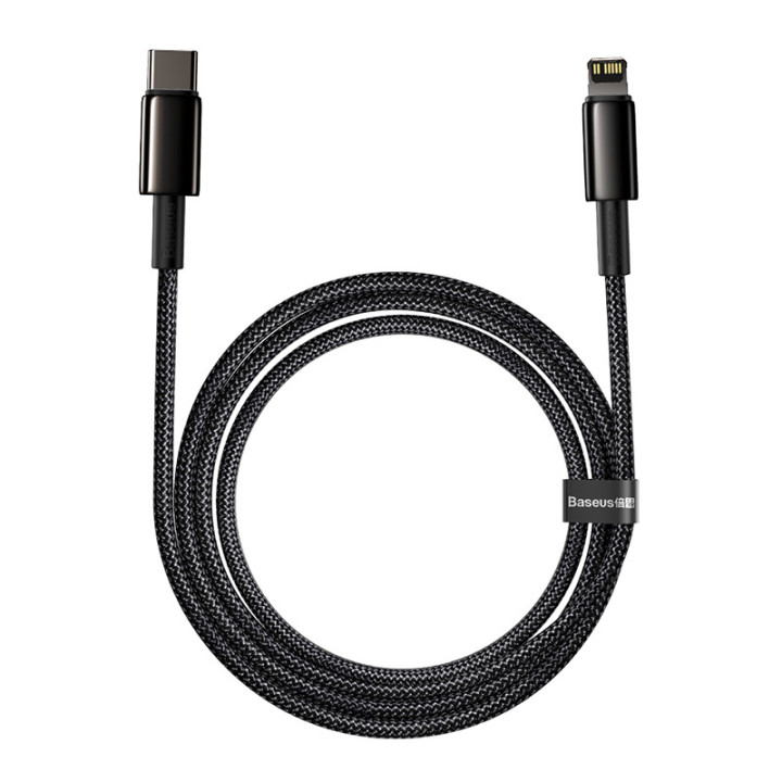 Cable Baseus Tungsten Gold tipo C a iP PD 20W 2m (negro)
