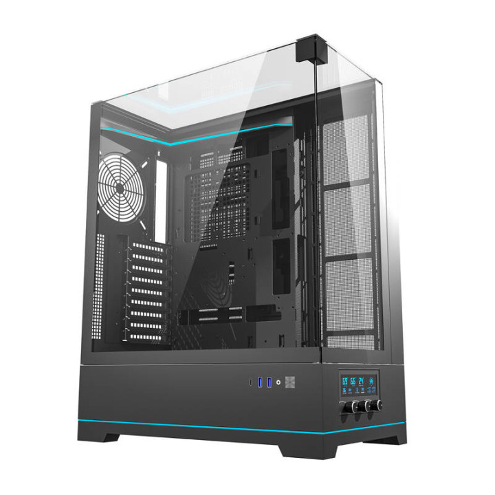 Caja de computadora Darkflash DY450L sin ventiladores (negro)