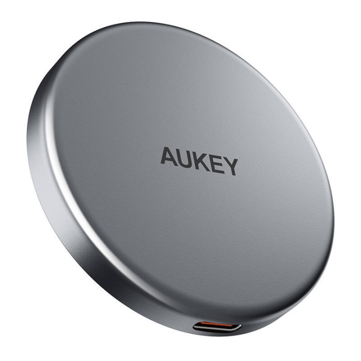 Cargador inalámbrico magnético MagFusion Aukey LC-MC10, 15W Qi2 (negro)