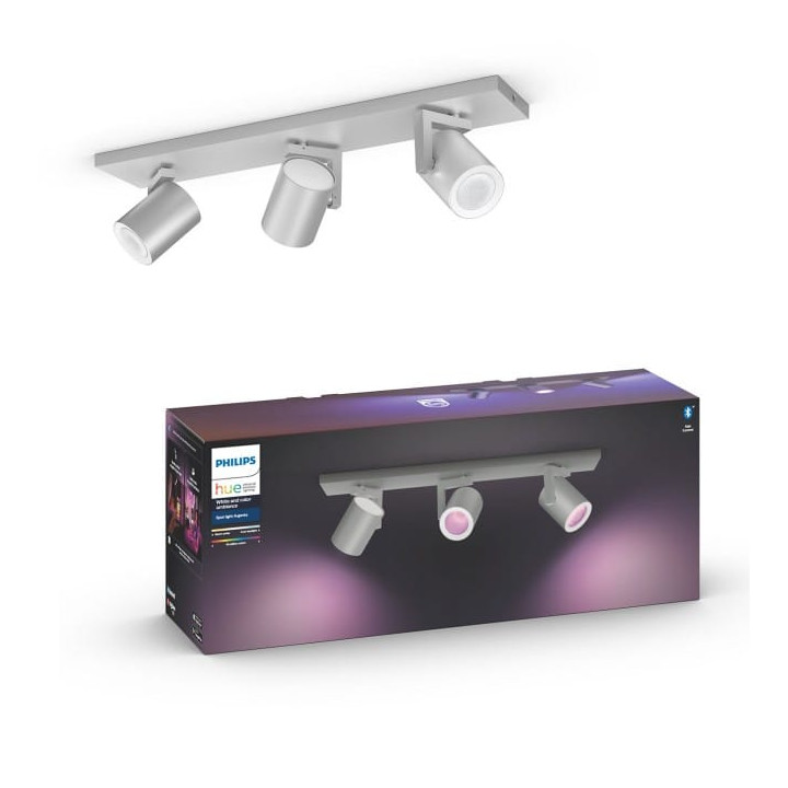 Philips Hue ceiling lamp Argenta plate/spiral aluminum 3x5.7W